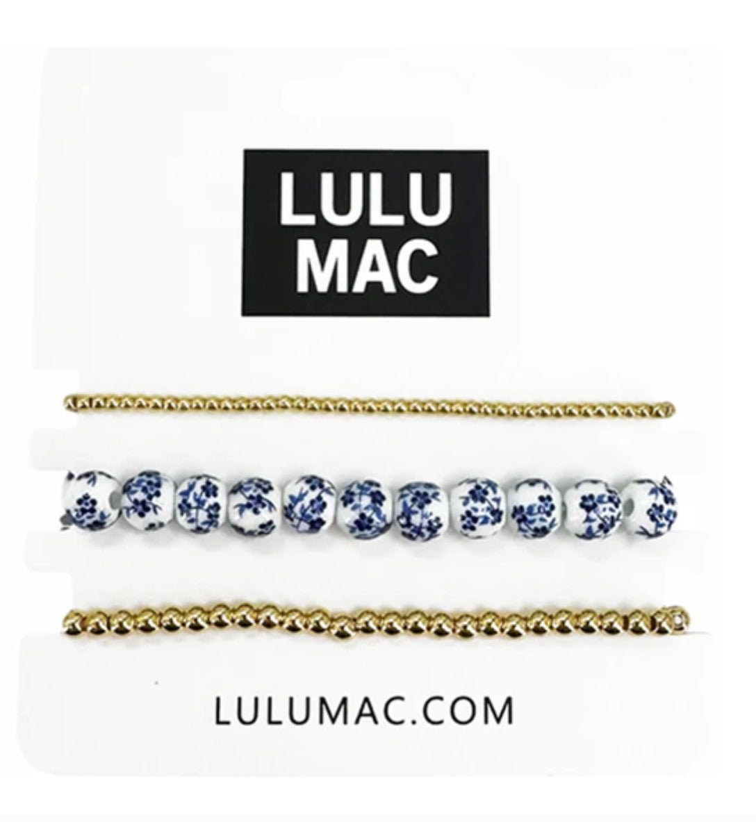 Set of Three Gold and Ceramic Bracelet