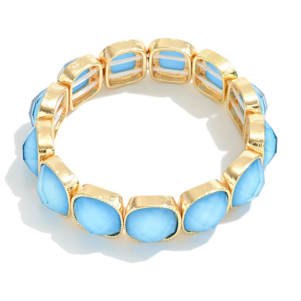Cushion Cut Rhinestone Bracelet