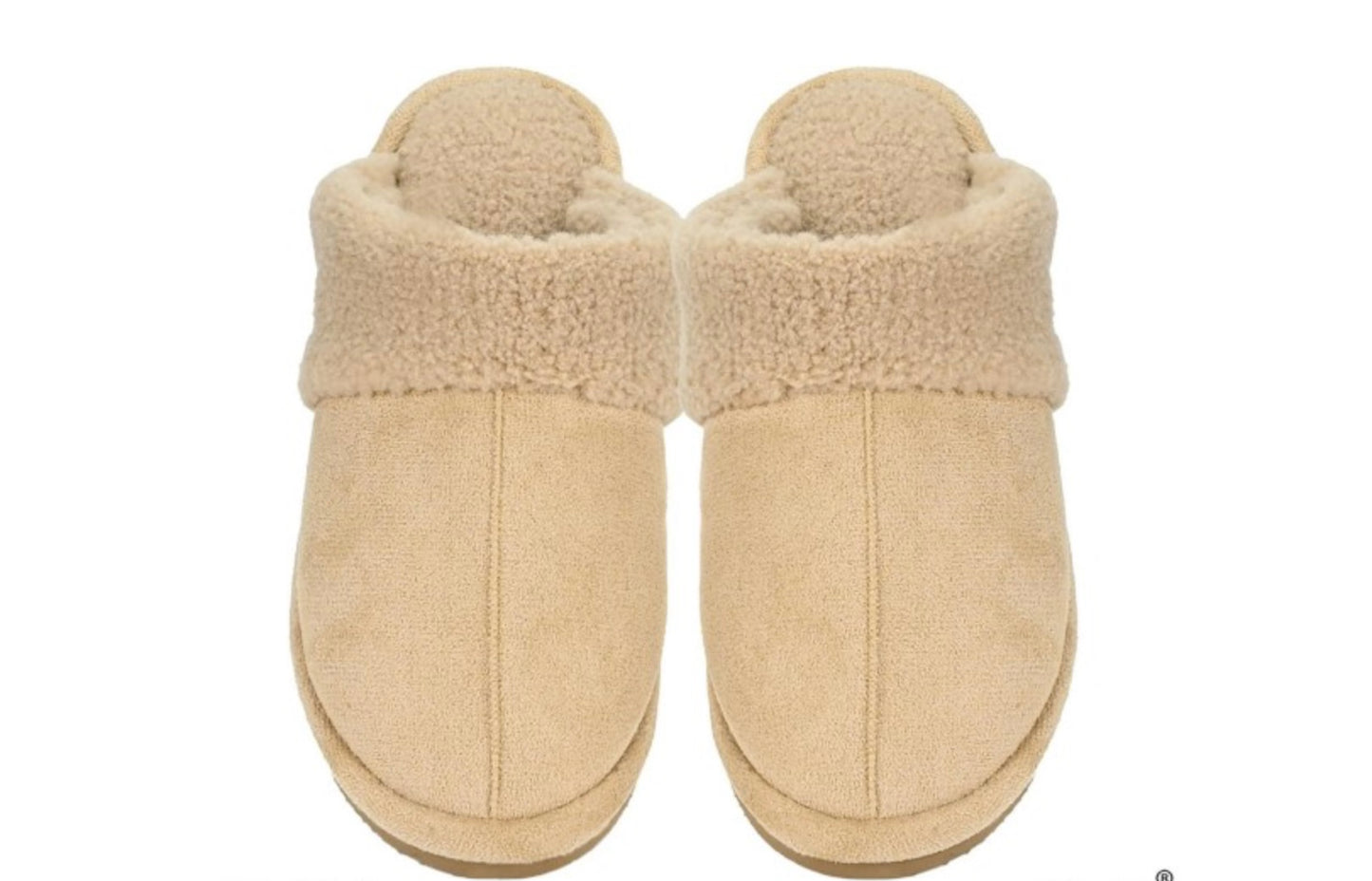 Faux Suede Sherpa Slippers