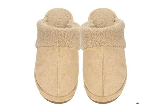 Faux Suede Sherpa Slippers