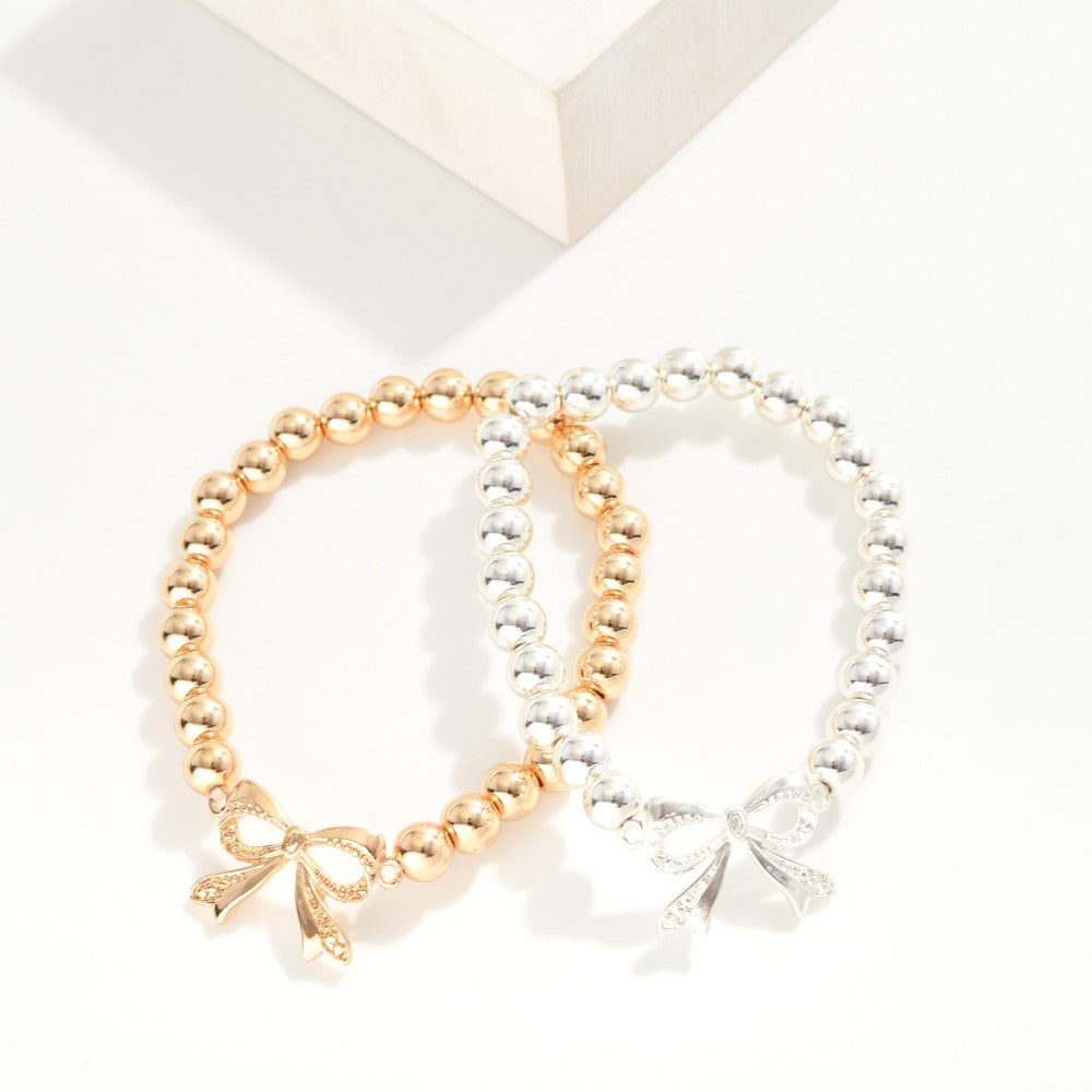 Metal Tone Bow Bracelet