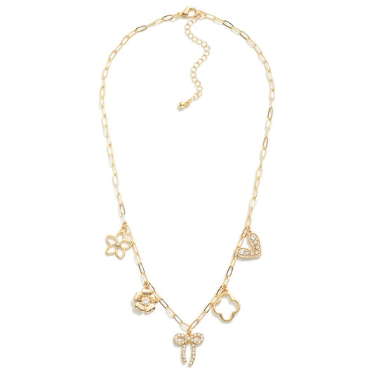 Gold Paperclip Charm Necklace