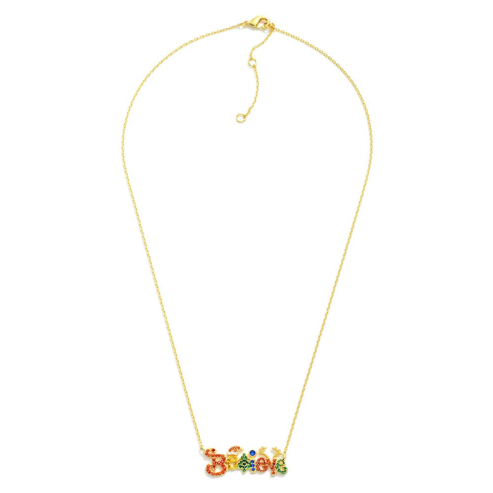 Believe Christmas Pendant Necklace