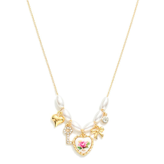 Gold Dainty Charm Necklace