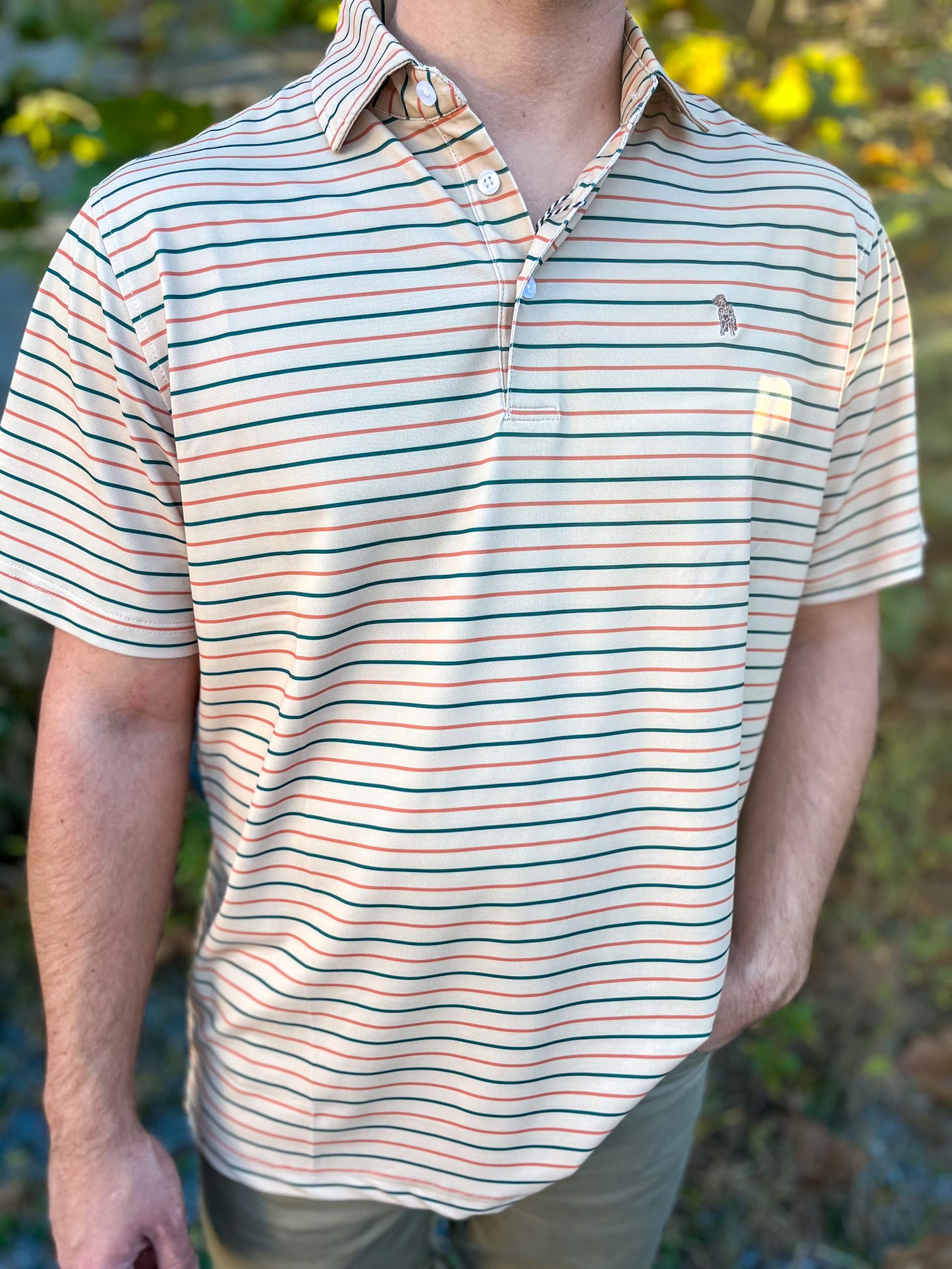 Pique Sporting Clay Stripe Polo