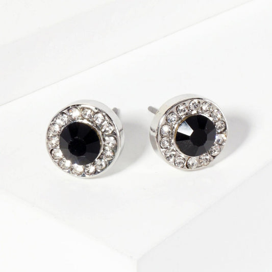 Rhinestone Stud with Mini Crystal Earrings