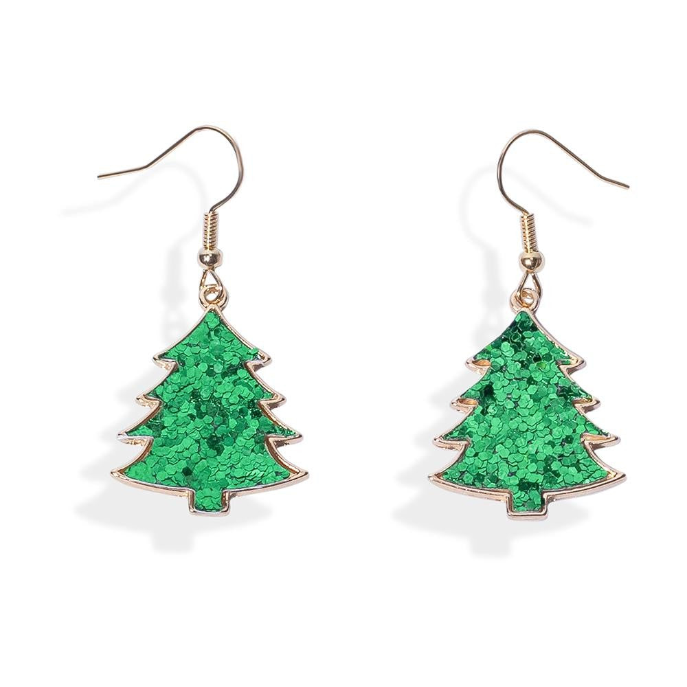 Glitter Christmas Tree Earrings