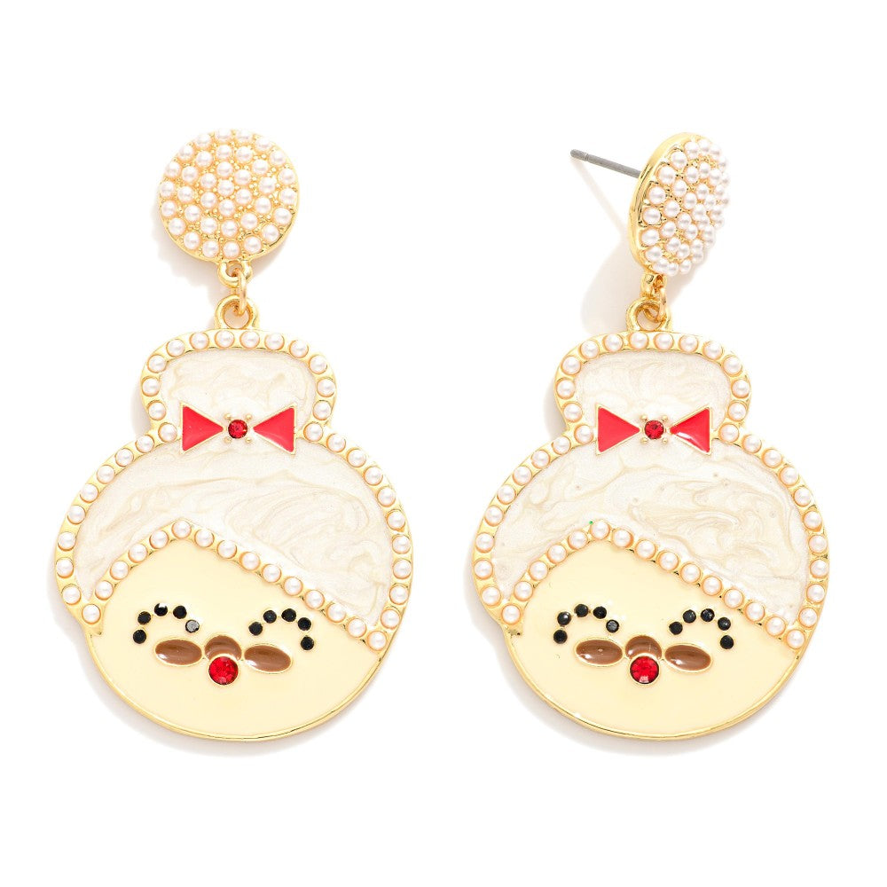 Mrs. Claus Pearl Earrings
