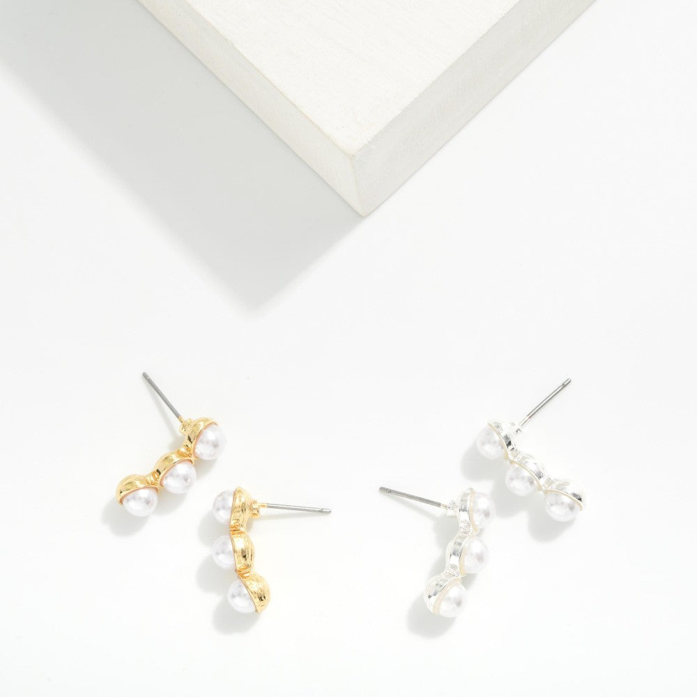 Stacked Pearls Drop Earrings