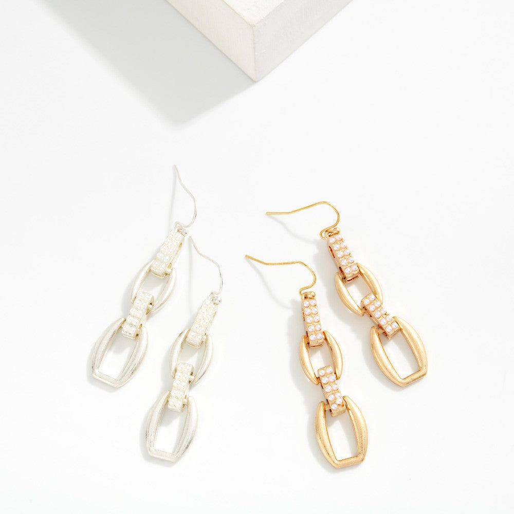 Pearl Chain Link Earrings