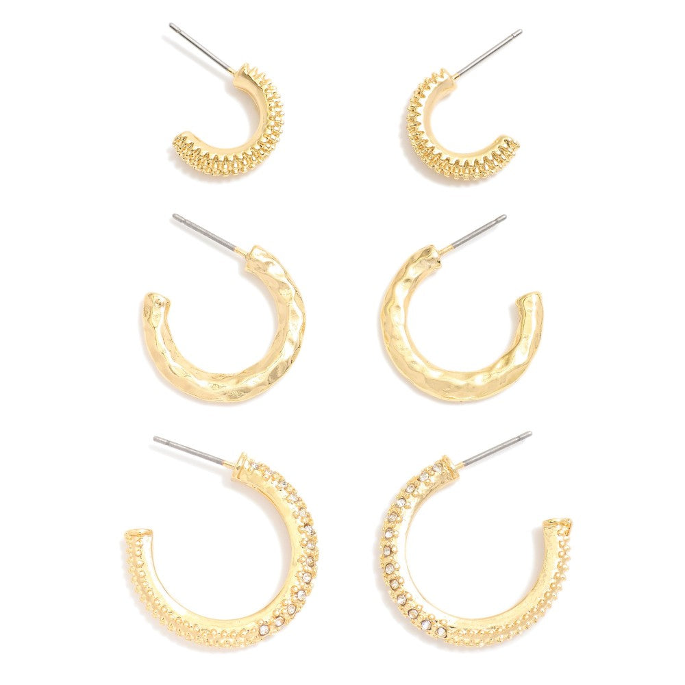Texture Hoop Earrings