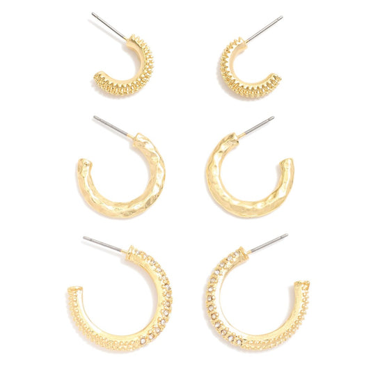 Texture Hoop Earrings