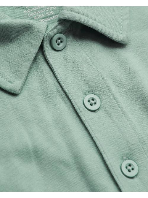 Short Sleeve Shirt | Polo | Heather Slate Green