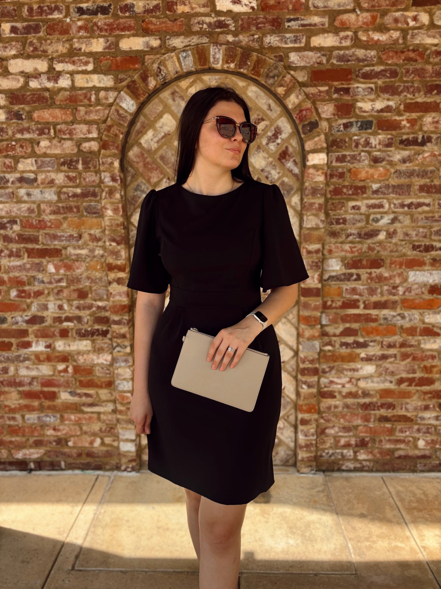 Sheath Flutter Sleeve Dress