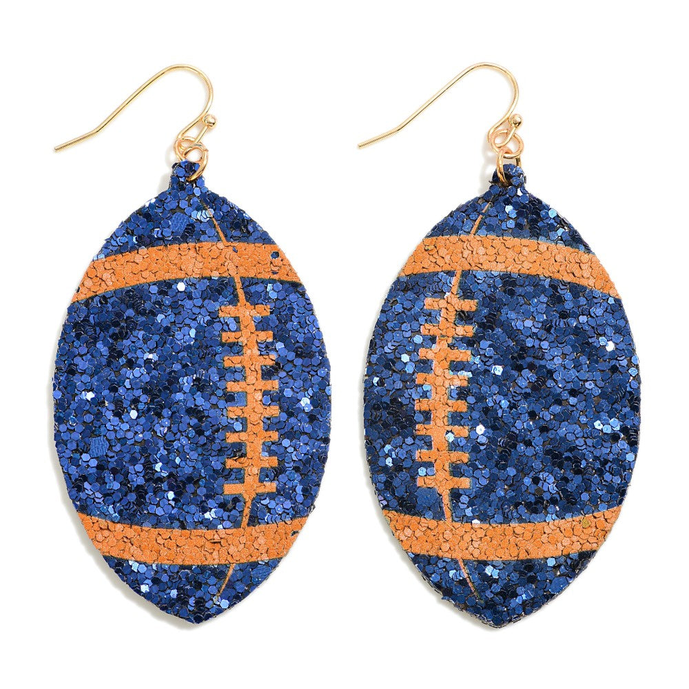 Glitter Football Drop Earrings