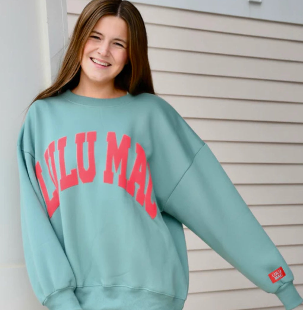 PRE-ORDER Lulu Mac Sweatshirt Green/Red - Puff