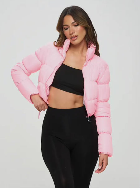 Quilted Cropped Euros Puffer Jacket