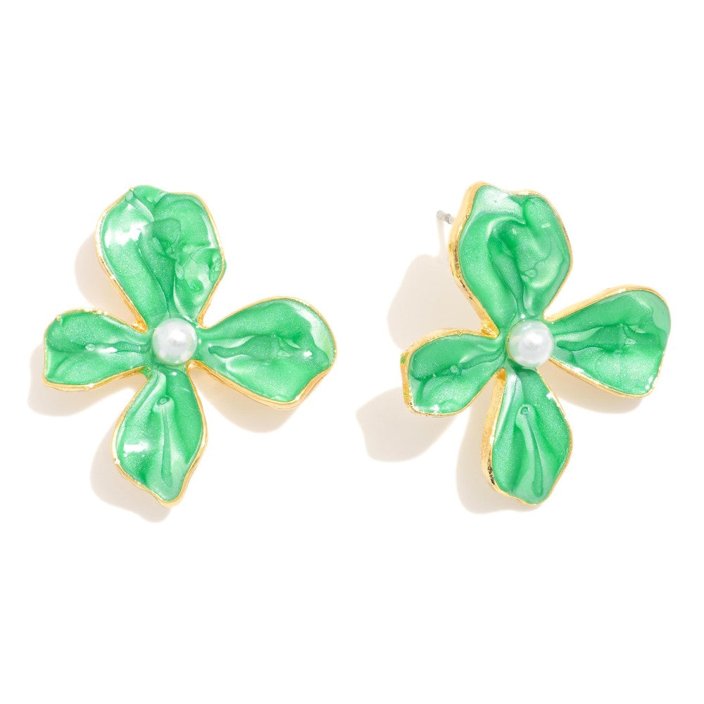 Flower with Peal Detail Earrings