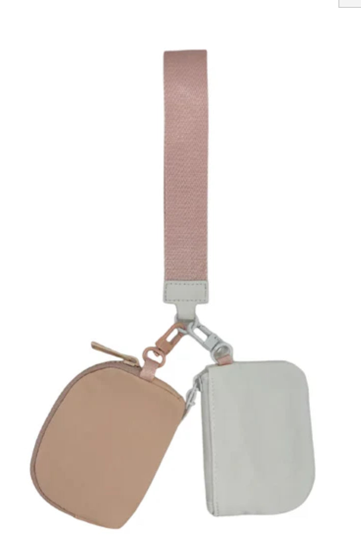 Double Pouch Wristlet Key Chain