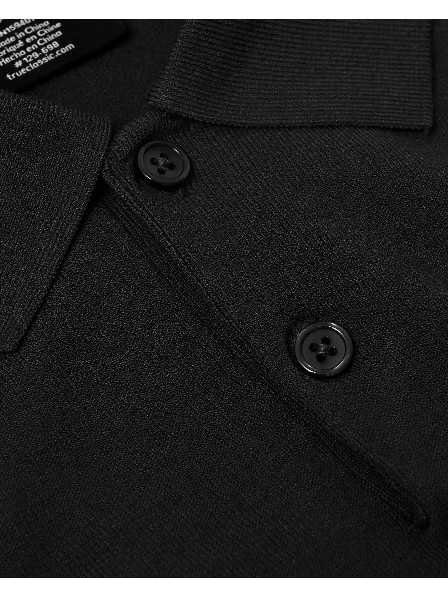 Short Sleeve Sweater Polo | Black