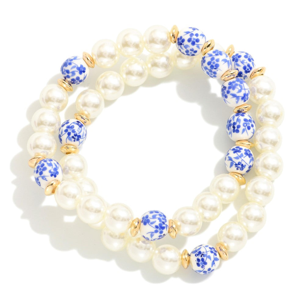 Pearl Chinoiserie Bracelet Set