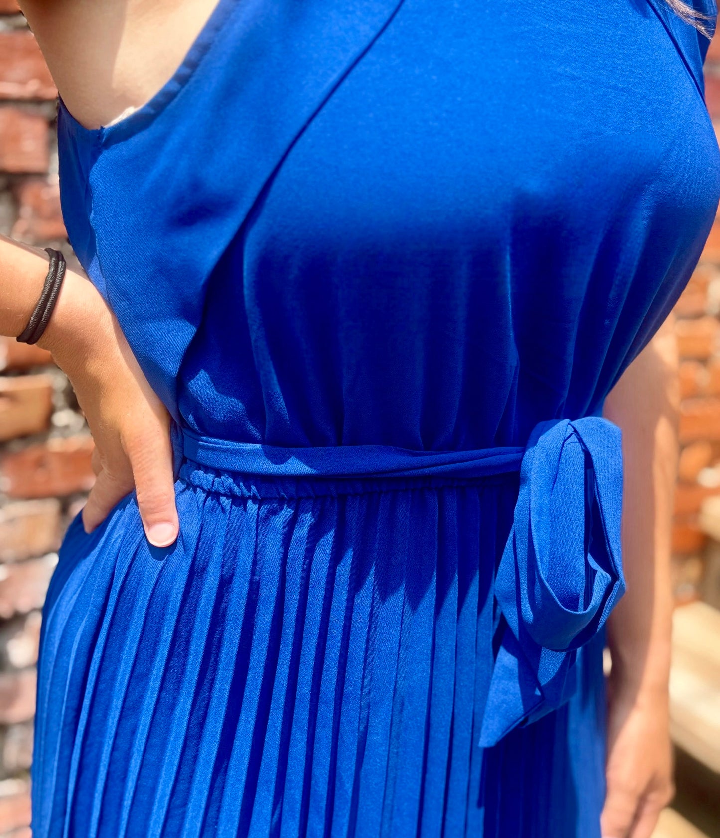 Pleated Halter Dress