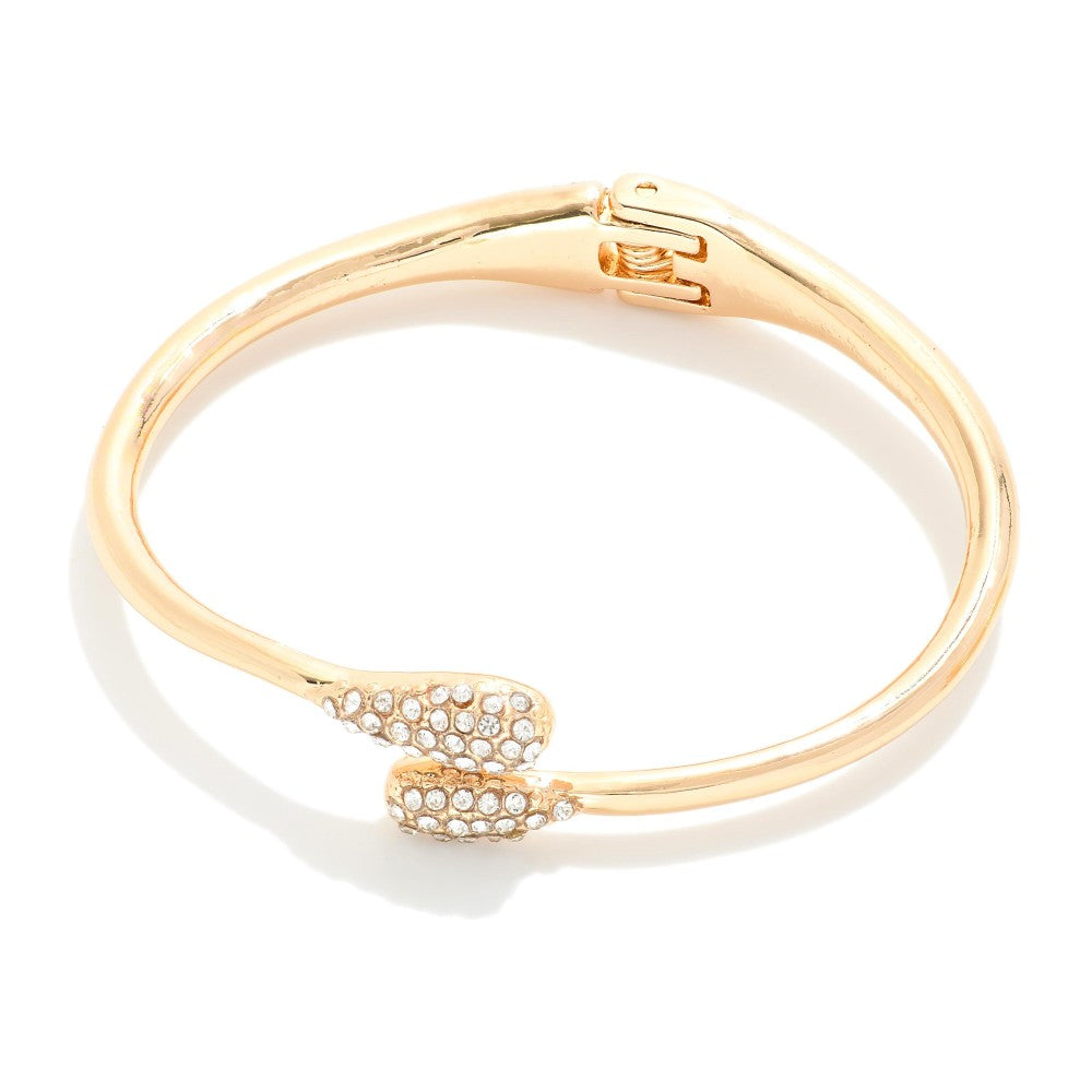 Rhinestone Teardrop Cuff Bracelet