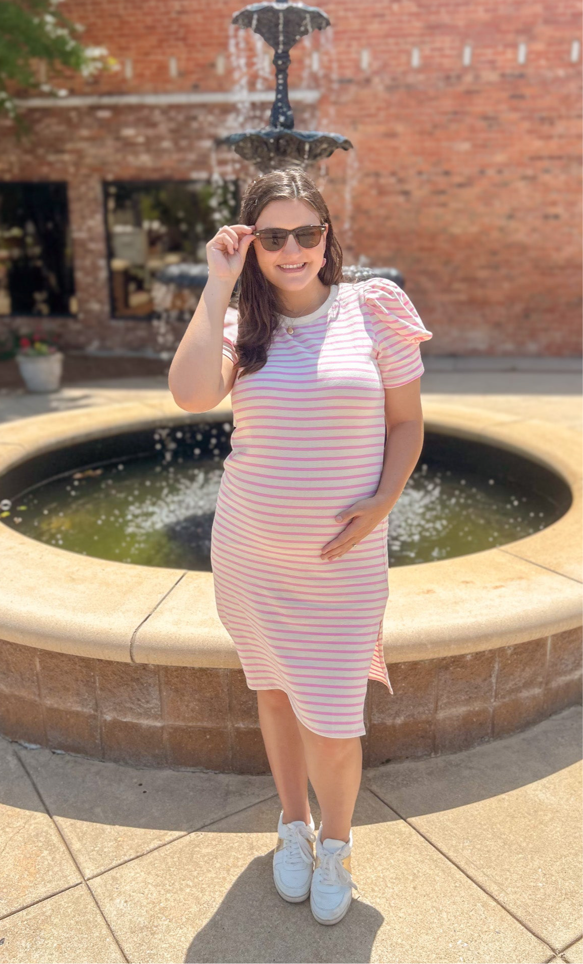Jersey Stripe Puff Dress