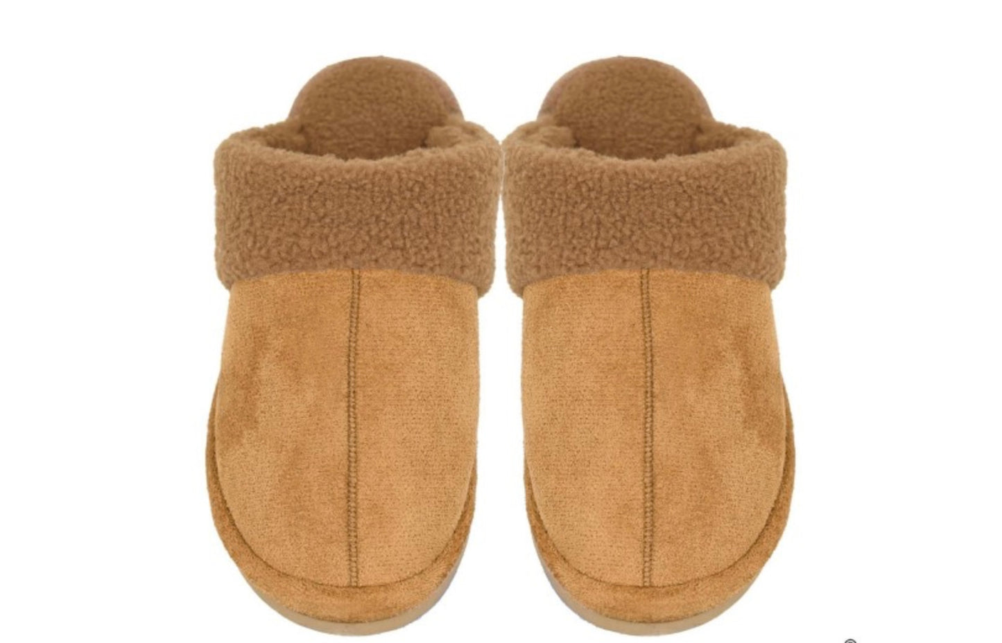 Faux Suede Sherpa Slippers