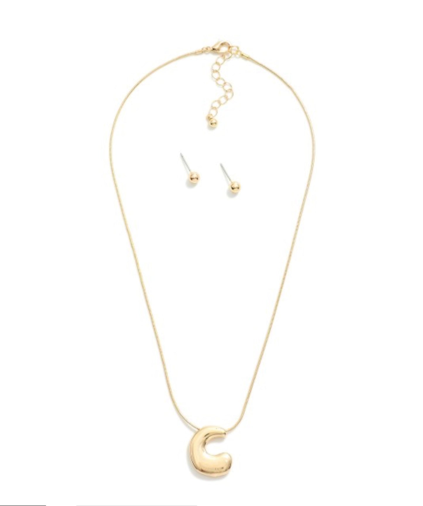 Bubble Letter Necklace Set