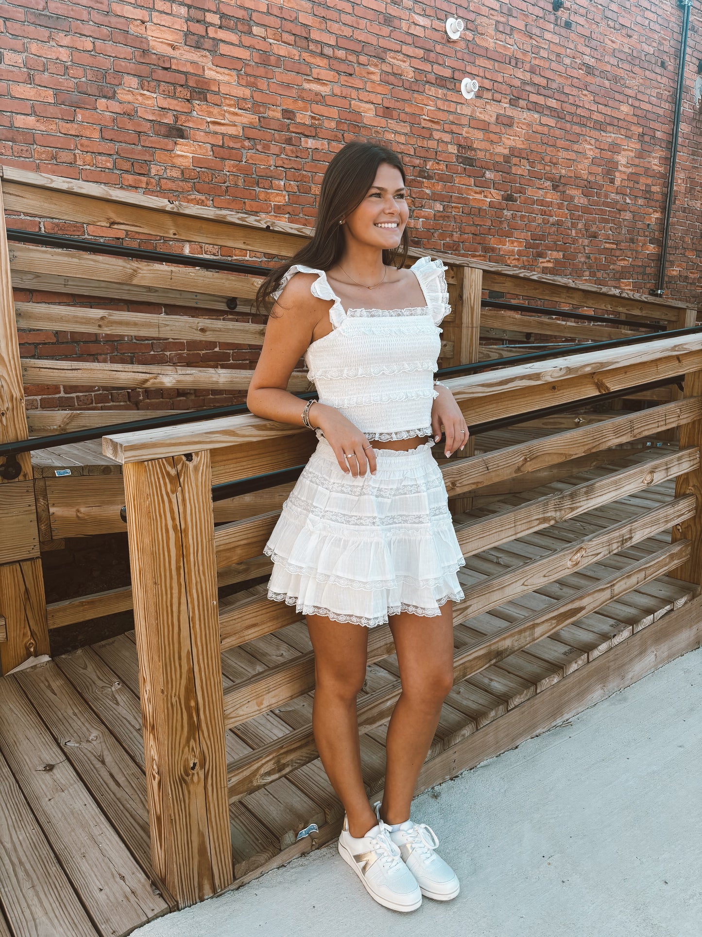 Lace Ruffle Skirt Set