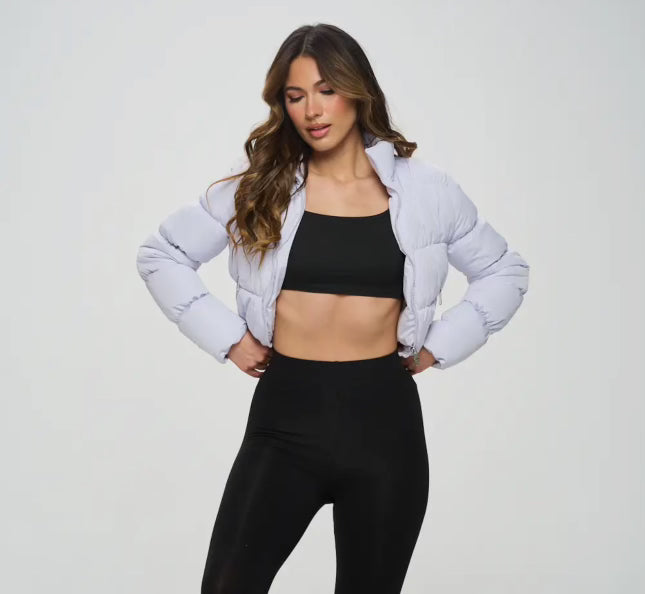 Quilted Cropped Euros Puffer Jacket