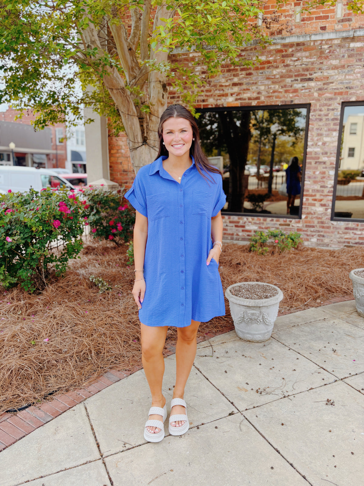 Button Down Mini Dress