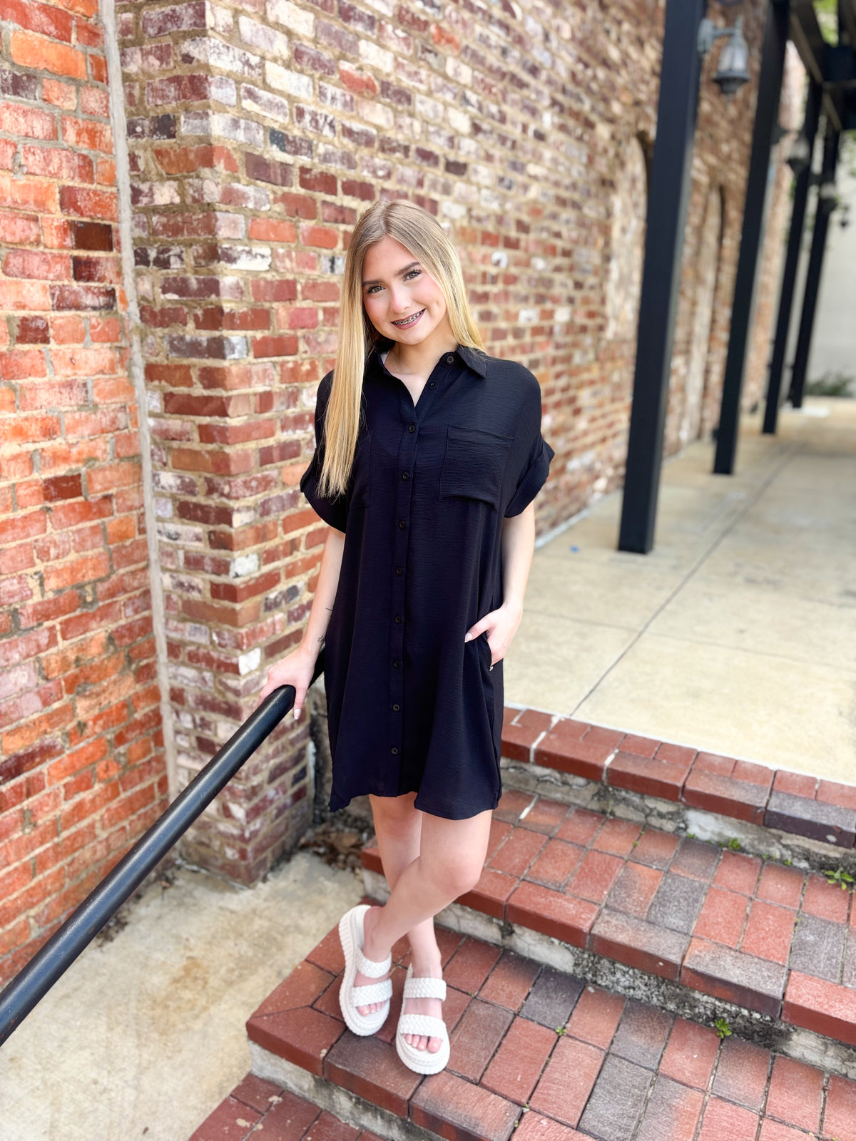 Button Down Mini Dress