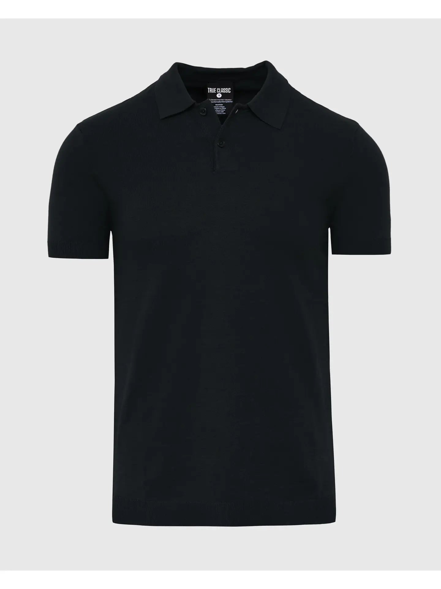 Short Sleeve Sweater Polo | Black