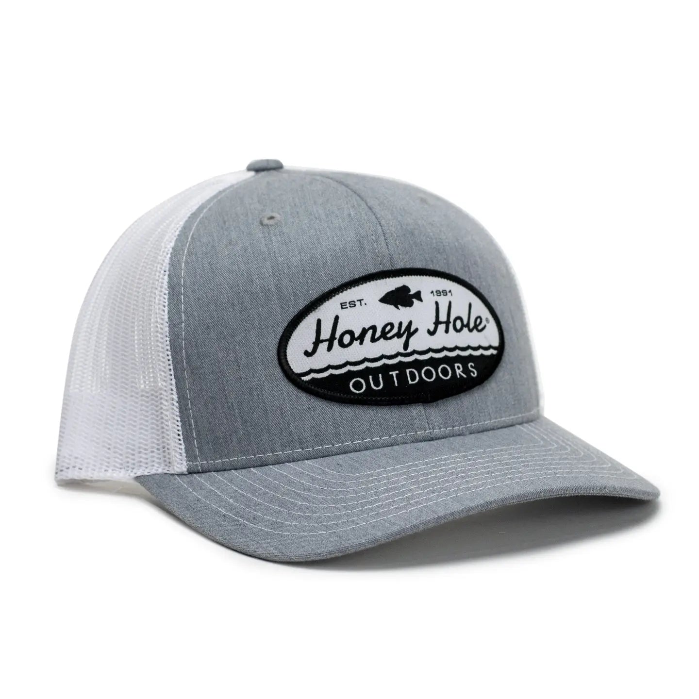 Oval Crappie - Heather/White Hat