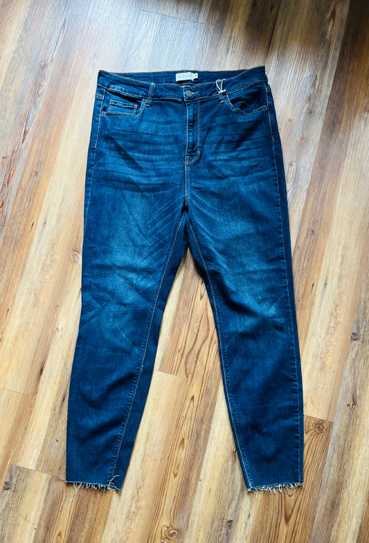 Ms Cello High Rise Raw Hem Skinny Jeans
