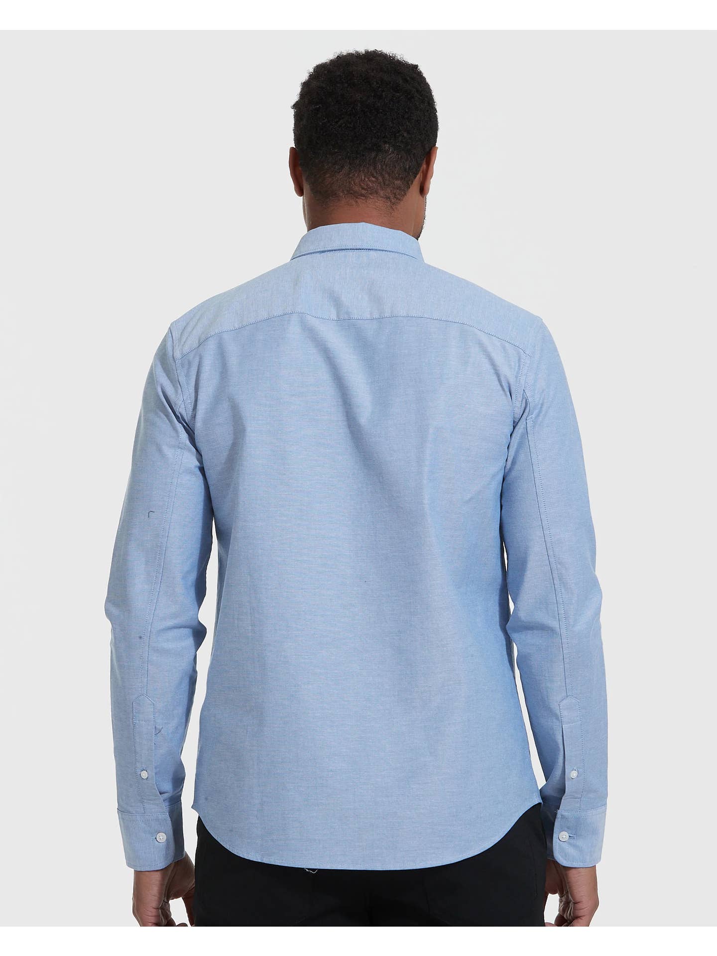 Long Sleeve Button Up Shirt | Stretch Oxford | Banker Blue