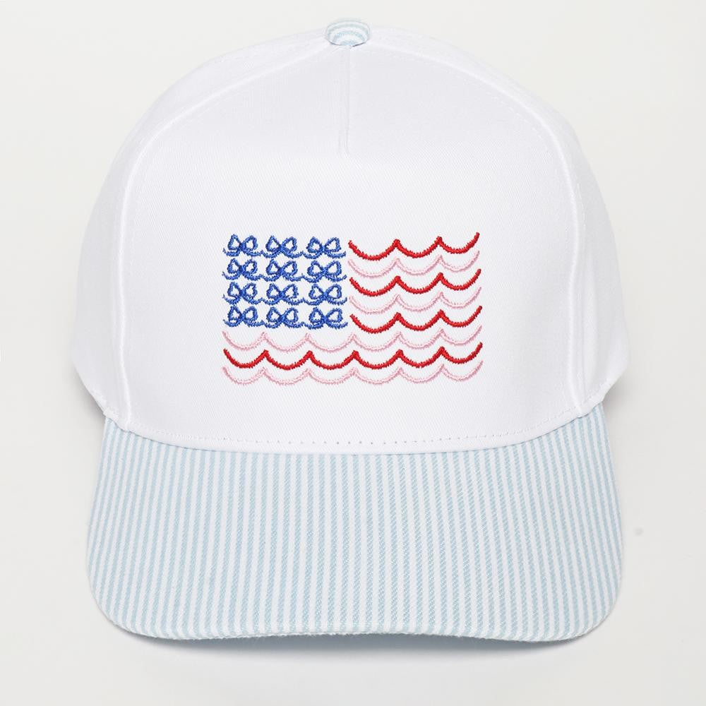 Bow Flag Embroidered Hat
