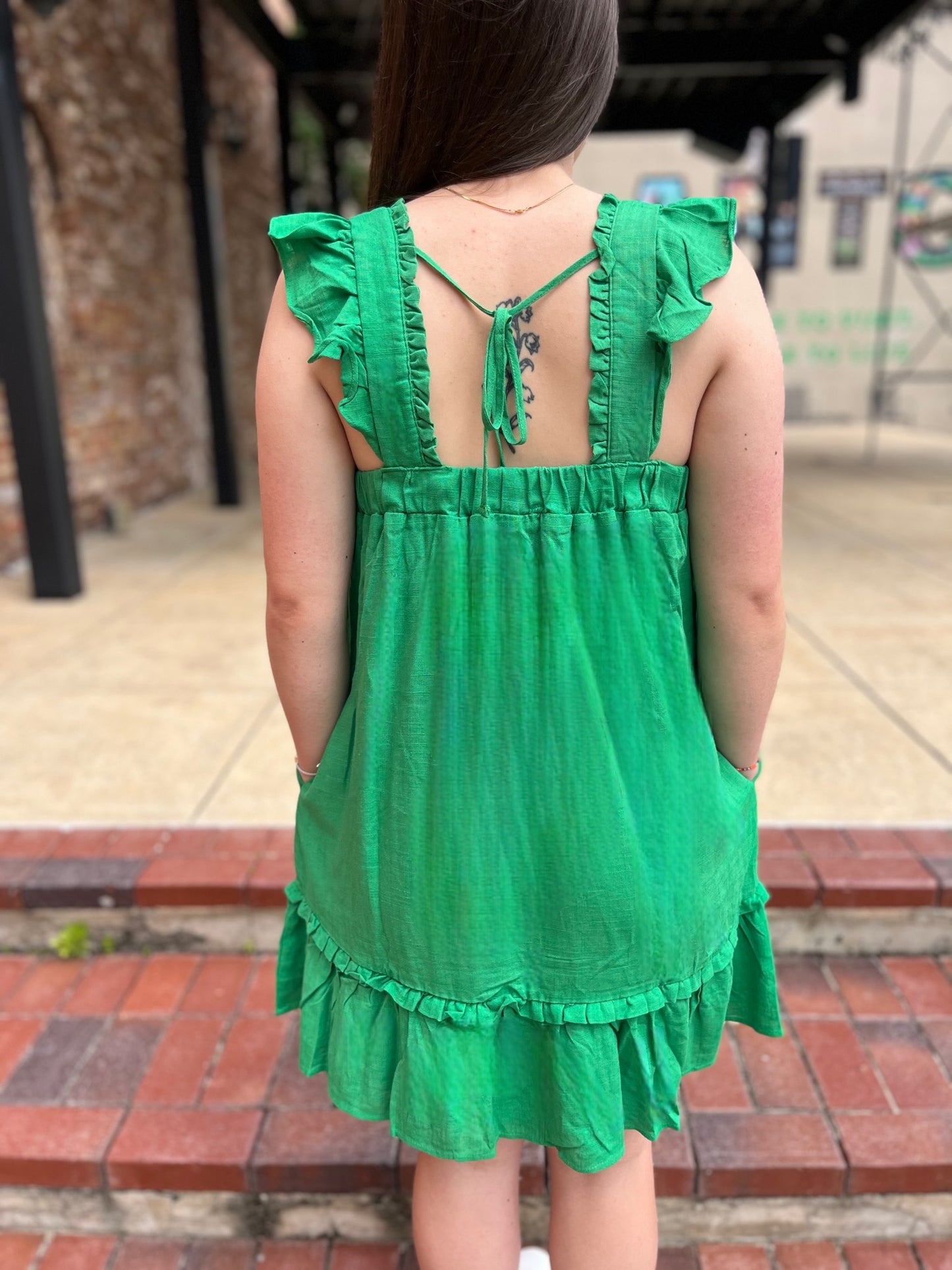 Green Linen Sundress