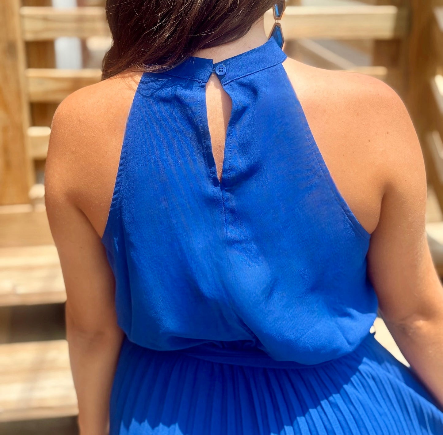 Pleated Halter Dress