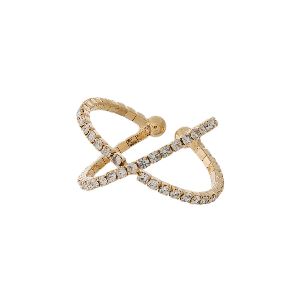 Rhinestone Criss Cross Ring
