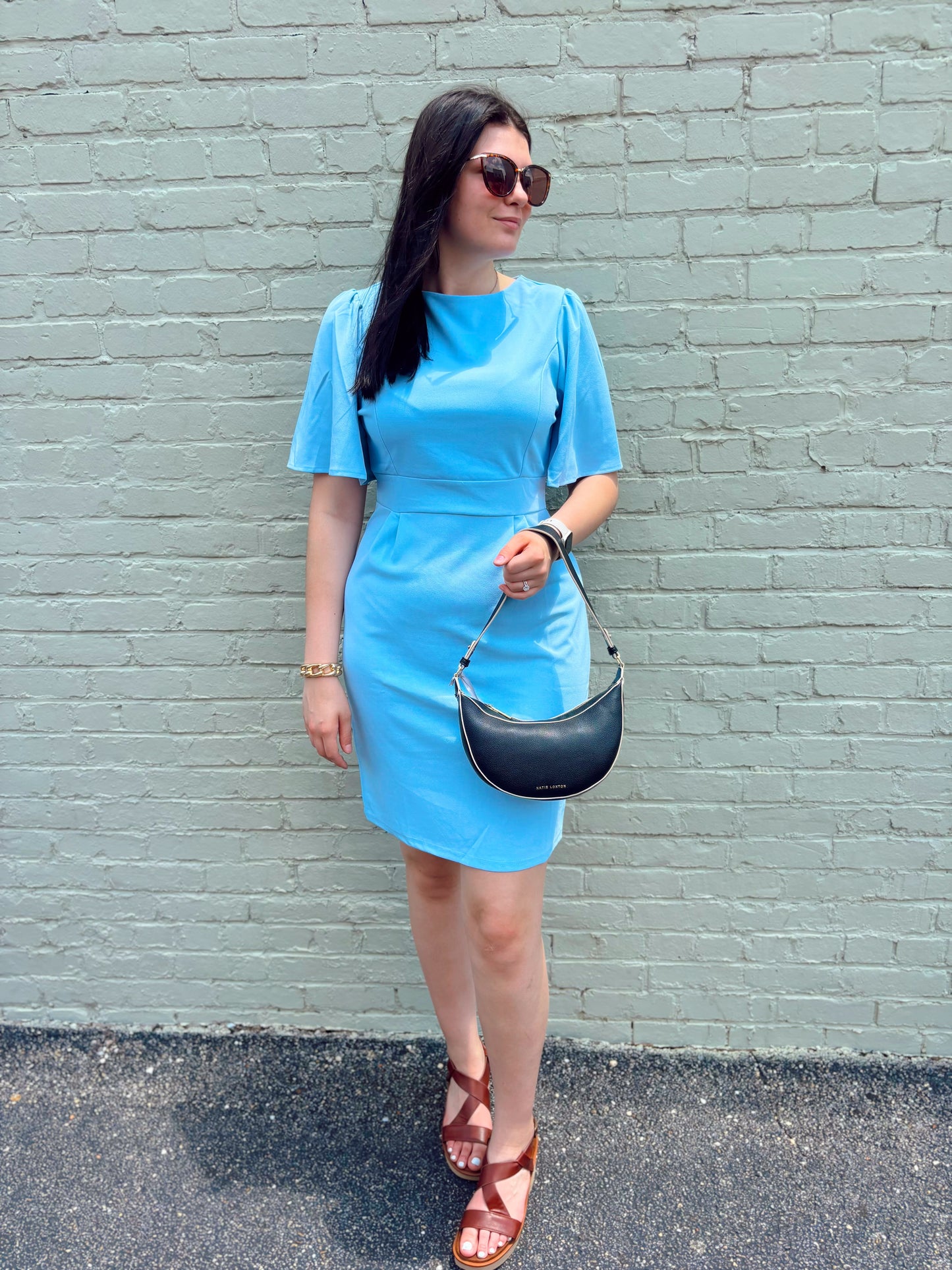Sheath Flutter Sleeve Dress