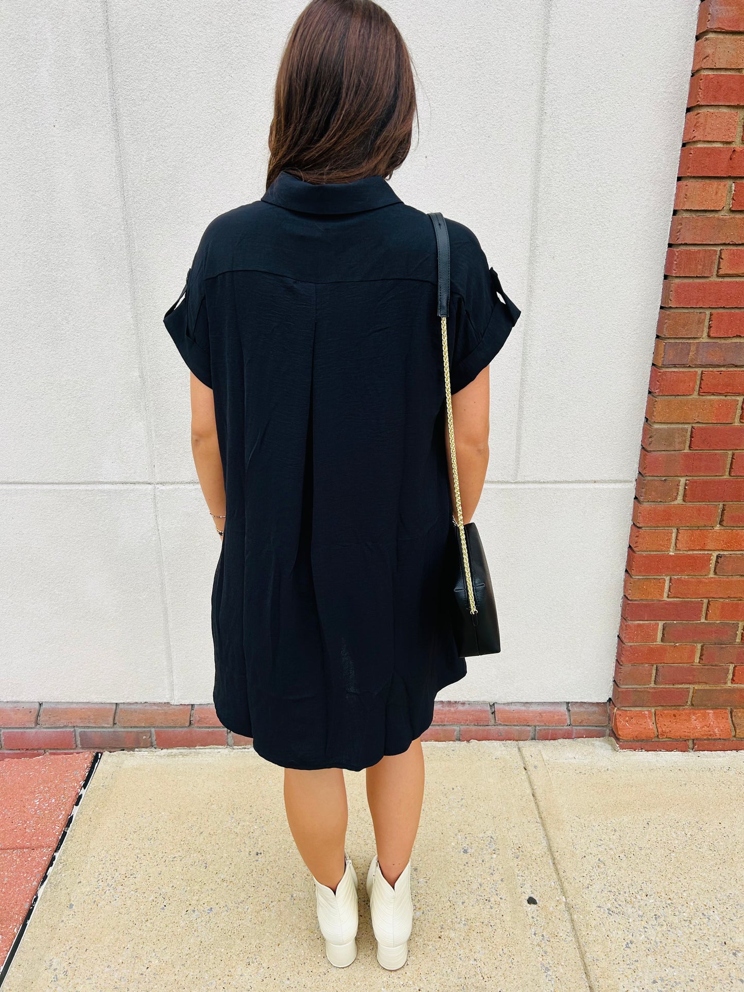Drop Shoulder Shirt Dress