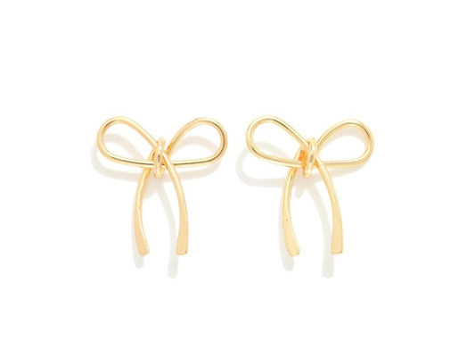 Metal Bow Stud Earrings