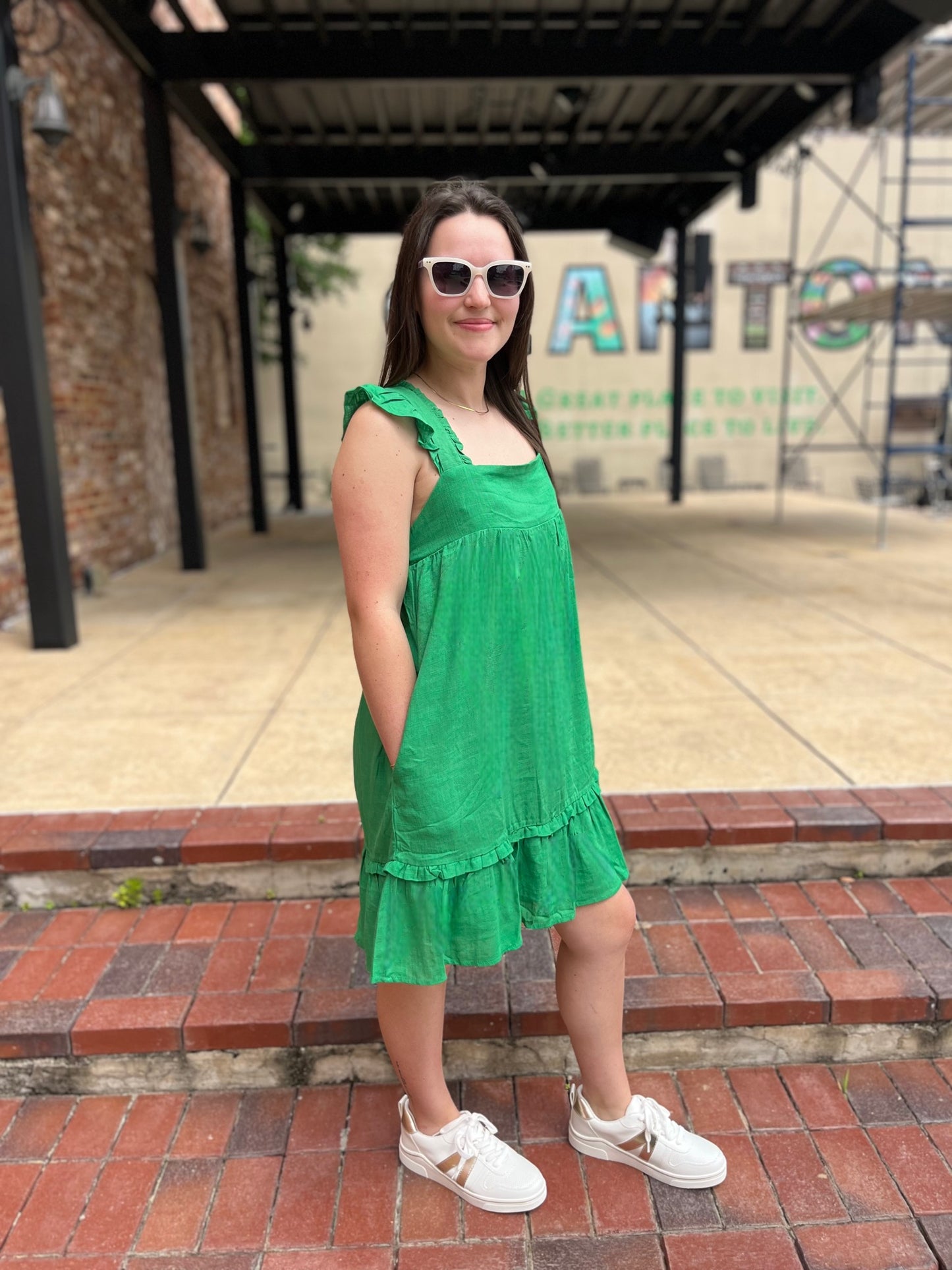 Green Linen Sundress
