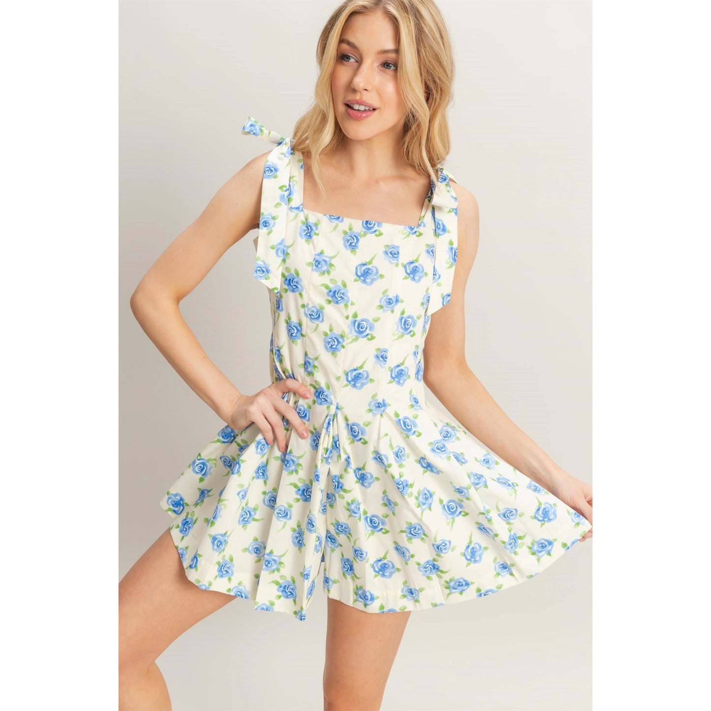 Blue Rose Romper