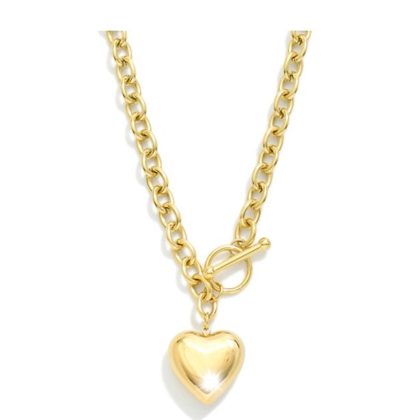 Puffy Heart Pendant Necklace