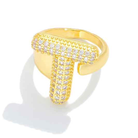 Gold Letter Ring