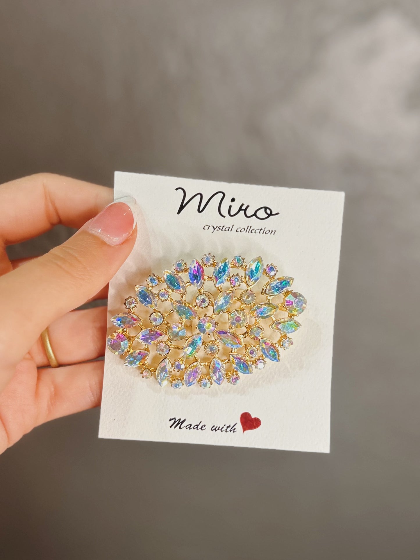 Crystal Marquise Brooch